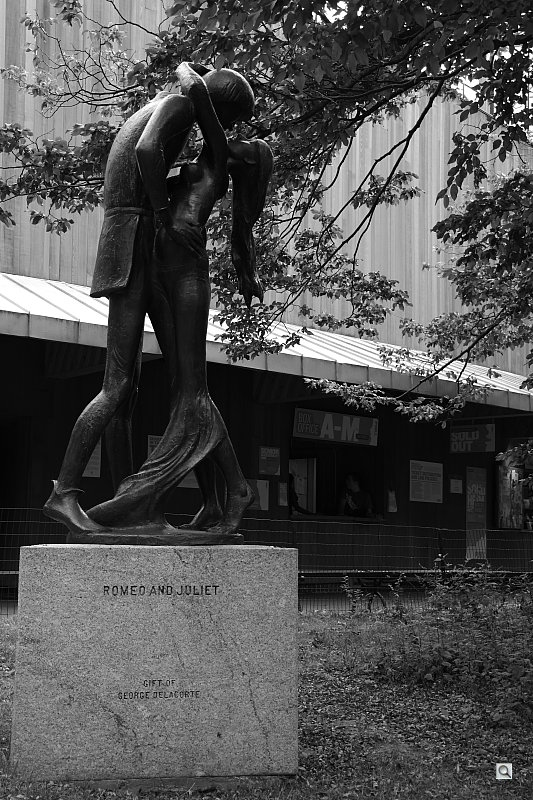 Artistic modes . The NX20's Classic B&W style added some drama to this statue of Romeo