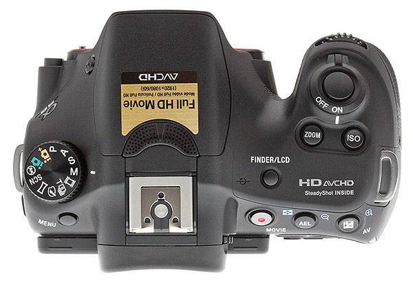 Sony A58 review -- Top view
