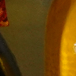 100% crop from Sony A7R IV test image taken at ISO 1600