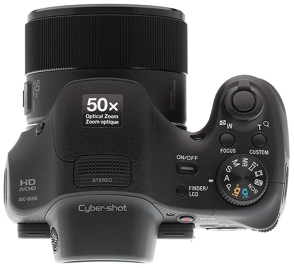 Sony HX300 Review -- Top view