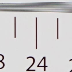 In-camera JPEG: Strong detail to ~2,500 lines vertical