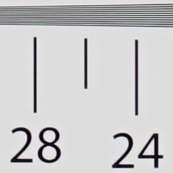 In-camera JPEG: Strong detail to ~2,500 lines vertical