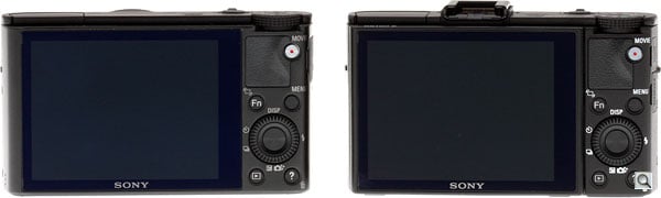Sony RX100 II review -- rear comparison with RX100
