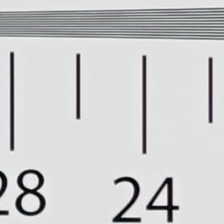 In-camera JPEG: Strong detail to ~2,500 lines vertical
